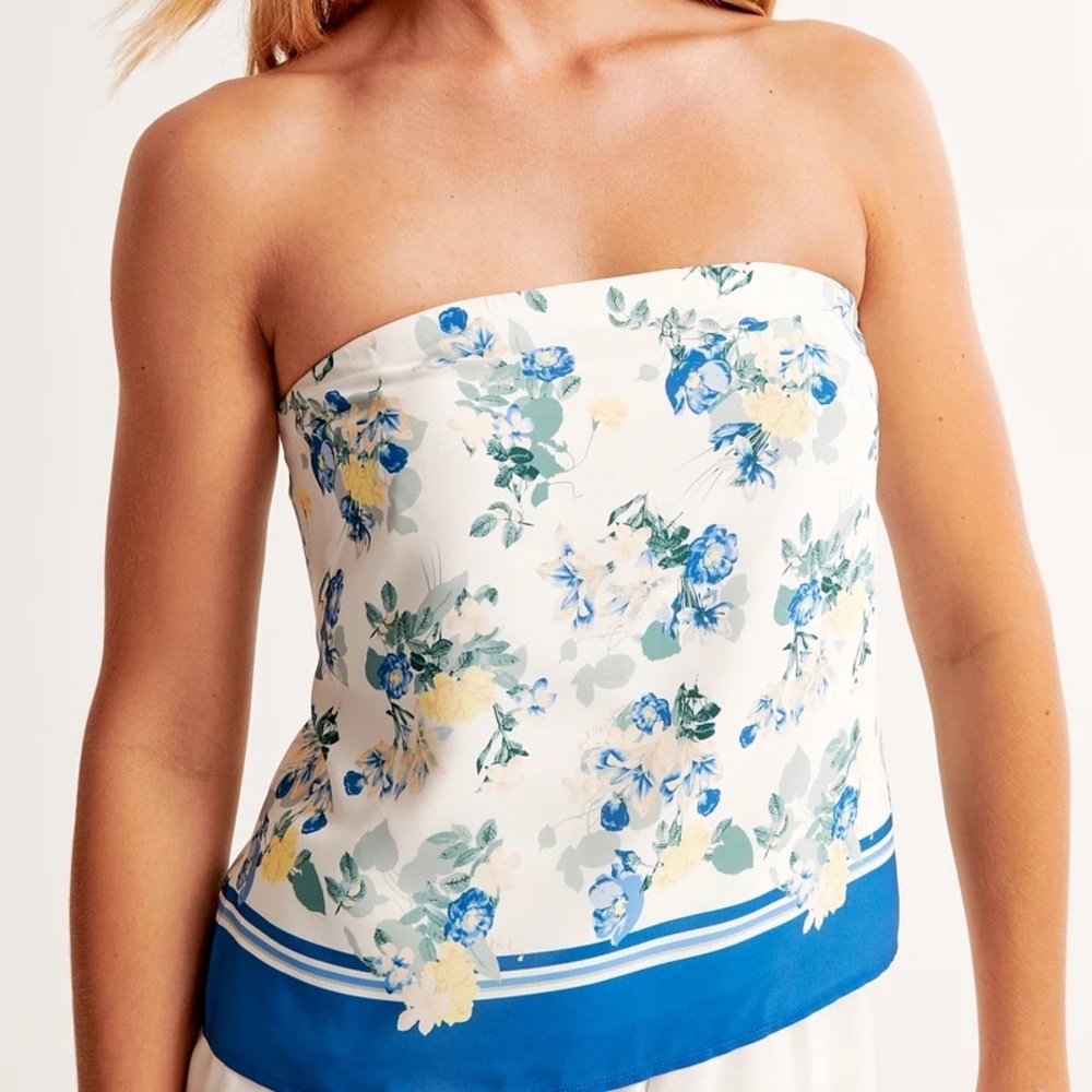 Abercrombie faux silk tube top